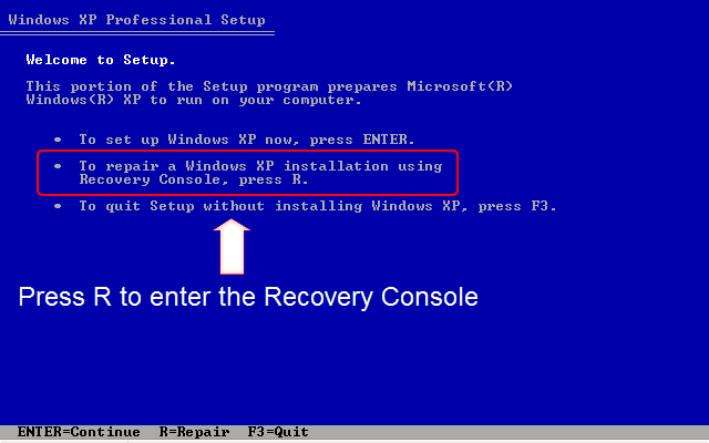 Restore System Files Windows Xp Recovery Console Unknown